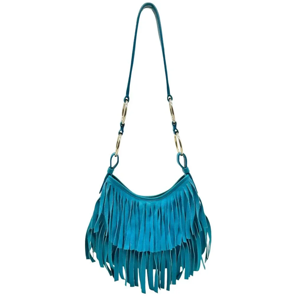 Yves Saint Laurent Rive Gauche by Tom Ford Turquoise Fringe Mini Bag - Picture 2 of 10